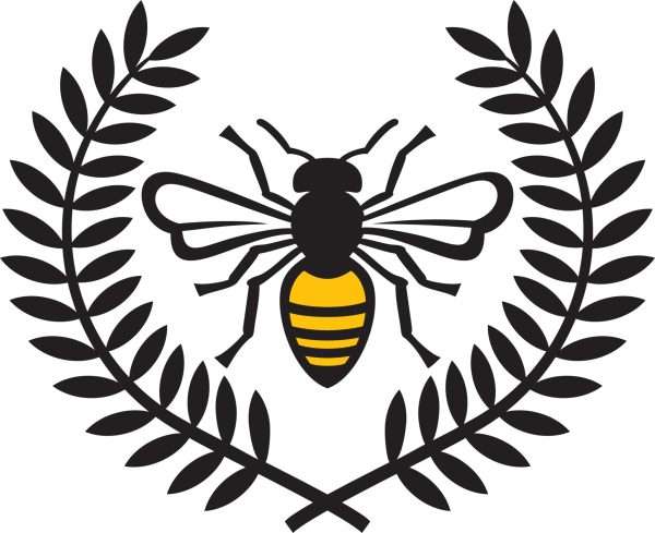 Bee_and_laurel_wreath_color_generated Bienenwachs - 100 Gramm - Pastillen für Kosmetik