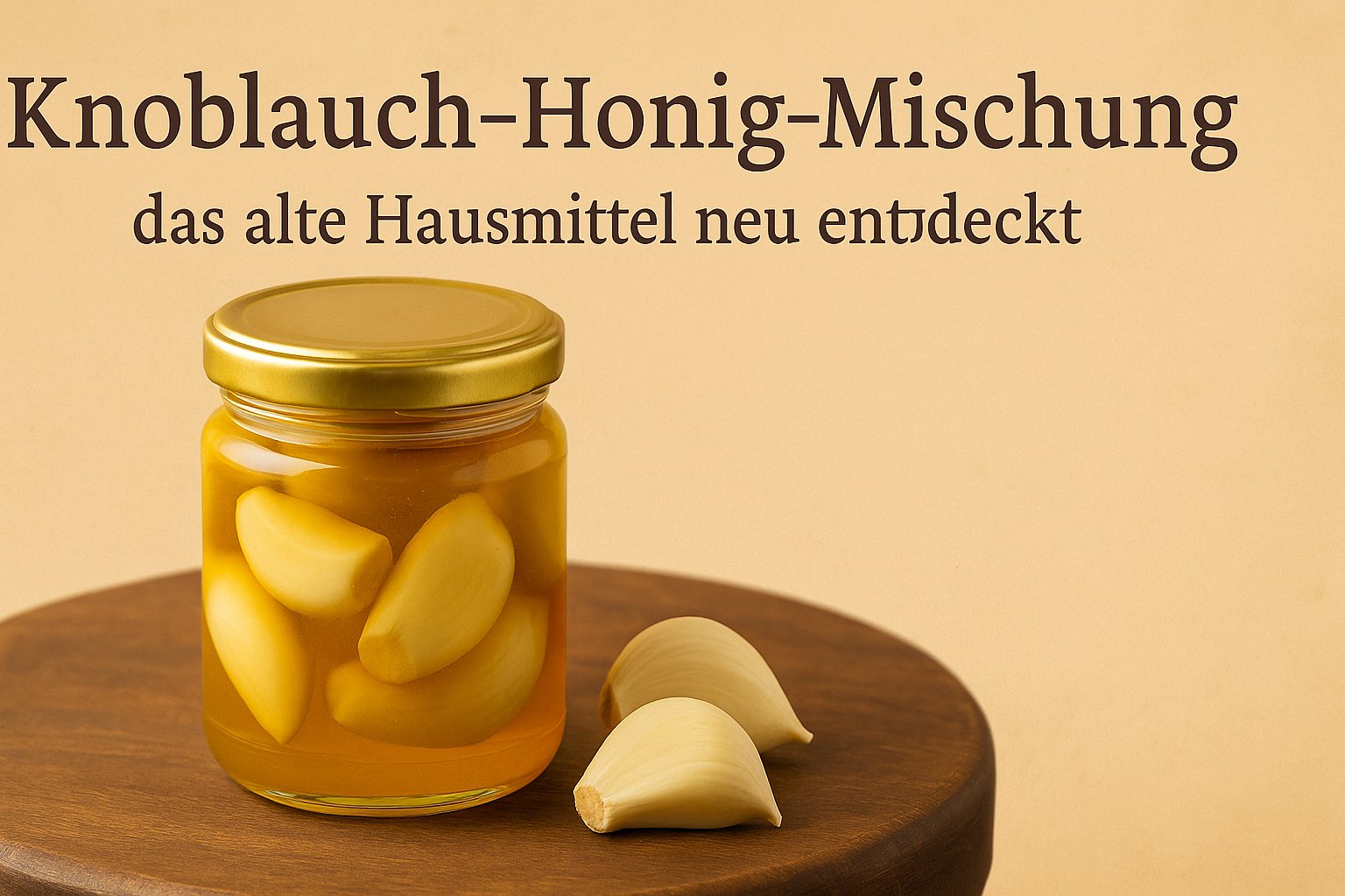 Knoflook-honingmix in glazen pot